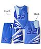 Pine Active Knit Sleeveless T-Shirt & Shorts Basketball Set With 32 Print - Blue