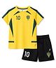 Pine Active Knit Raglan Sleeves T-Shirt & Shorts Football Set - Yellow