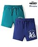HoneyHap Disney Terry Knit Knee Length Shorts with Mickey Mouse Graphics Pack of 2 - Multicolor