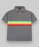 Cherry Crumble By Nitt Hyman Cotton Knit Half Sleeves Rainbow Printed Tee - Grey