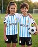 Pine Active Brazil Football  Jersey T-Shirt with Shorts Set - Light blue & white