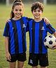 Pine Active Knit Half Sleeves Football Tee with Shorts Set - Blue & Black