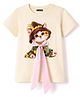 Pine Kids Cotton Knit T-Shirts Round Neck Short Sleeves Graphic Print Offwhite 5-6 Years