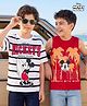 HoneyHap Disney Single Jersey Knit Sleeveless Tank T-Shirt With Mickey Mouse Graphics - Multicolor