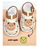 Yellow Bee Bear Applique Detailed LED Sandals - Beige