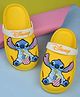 Yellow Bee Disney Featuring Stitch Applique Detailed Perforated Slingback Clogs - Yellow