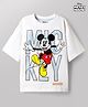 Pine Kids Disney Single Jersey Knit Half Sleeves T-Shirt With Front & Back Mickey Mouse Graphics - White