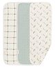Crane Baby 100% Cotton Avery Collection Burp Cloth, Set Pack of 3 - Twig