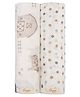 Crane Baby 100% Cotton Charlie Collection Muslin Swadddle Set of 2 - Tractor