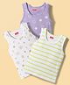 Babyhug 100% Cotton Knit Sleeveless Striped & Star Printed Sando Vests Pack of 3 - Multicolor