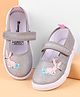 Cute Walk by Babyhug Velcro Closure Casual Shoes with Bunny Patch & Embroidery - Silver