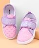 Cute Walk by Babyhug Velcro Closure Casual Shoes with Heart Print & Embroidery - Pink