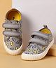 Cute Walk by Babyhug Velcro Closure Casual Shoes with Dino Pint - Grey