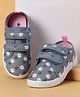 Cute Walk by Babyhug Velcro Closure Casual Shoes with Floral Pint - Blue