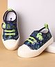 Cute Walk by Babyhug Velcro Closure Casual Shoes With Floral Print & Rhinestone Detailing - Blue