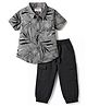 Babyhug Cotton Woven Half Sleeves Tropical Theme Printed Shirt & Pant Set - Multicolor
