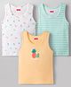 Babyhug 100% Cotton Knit Sleeveless Sando Vests with Fruit Print Pack of 3 - Multicolor