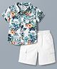 Babyhug Cotton Woven Half Sleeves Floral Printed Shirt & Cargo Shorts Set - Multicolor