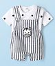 Mom's pet Cotton Knit Donkey Patch Embroidered Dungaree With Half Sleeves Tee - Black