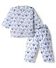 Mom's pet Cotton Knit Full Sleeves Ship & Anchor Printed Coordinating Shirt & Pant Night Suit - Blue