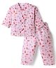 Mom's pet Cotton Knit Half Sleeves Bear Printed Shirt & Pajama Night Suit - Peach