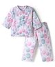 Mom's pet Cotton Knit Half Sleeves Leaves Printed Shirt & Pajama Night Suit - Green