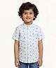 Campana 100% Cotton Woven Half Sleeves Sea Life Printed Shirt - Light Blue