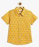 Campana 100% Cotton Woven Half Sleeves Paisley Printed Shirt - Mustard