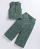 M'andy Sinker Knit All Over Printed Coordinating Top & Pant Set - Green