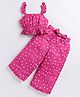 M'andy Woven Sleeveless Polka Dots Printed Coordinating Crop Top & Pants Set - Multi Colour