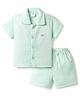Mom's pet Cotton Knit Half Sleeves Textured Shirt & Shorts Set - Green