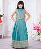 Tiny Kingdom Georgette Woven Sleeveless Abstract  Embroidered Choli & Lehenga With Dupatta Set - Blue