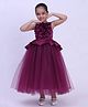 Toy Balloon Kids Net Woven  Sleeveless Floral Applique Detailed Gown - Purple