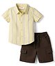 Babyhug Cotton Woven Half Sleeves Striped Shirts & Shorts Set - Multicolor
