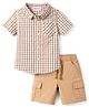 Babyhug Cotton Woven Half Sleeves Checks Shirt & Shorts Set - Multicolor