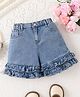 Mark & Mia Cotton Solid Shorts With Frill - Blue