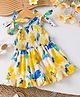 Mark & Mia Cotton Knit Sleeveless Tie-Knot Printed Top - Yellow