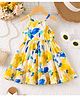 Mark & Mia Sleeveless Frock With Floral Print - Yellow