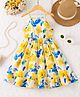 Mark & Mia Cotton Sleeveless Frock With Floral Print - Yellow