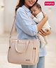Babyhug EliteCare Premium 2 in 1 Diaper Bag with Diaper Changing Mat - Beige| Insulated Bottle Pocket| Spacious Storage Compartments| Quick-Access Front & Side Pockets| Convertible Handbag & Sling Bag