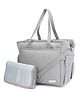 Babyhug EliteCare Premium 2 in 1 Diaper Bag with Diaper Changing Mat - Grey| Insulated Bottle Pocket| Spacious Storage Compartments| Quick-Access Front & Side Pockets| Convertible Handbag & Sling Bag