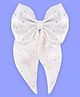 Aye Candy Bow Applique Detailed Beads Embellished Hair Clip - White