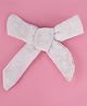 Aye Candy Bow Applique Detailed Alligator Hair Clip - White