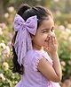 Aye Candy Pearl Embellished Bow Applique Detailed Alligator Hair Clip - Lavender