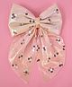 Aye Candy Sequins Embellished Bow Applique Detailed Alligator Hair Clip - Pink