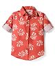 Rikidoos Cotton Woven Full Sleeves Floral Printed Shirt - Rust Orange
