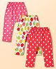 Babyhug Interlock Knit Full Length Diaper Leggings with Floral Print Pack of 3 - Multicolor
