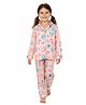 Pyjama Party Cotton Woven Full Sleeves Hot Air Balloon Printed Coordinating Shirt & Pajama Nightsuit - Pink