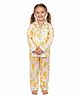 Pyjama Party Cotton Woven Full Sleeves Duck Printed Coordinating Shirt & Pajama Nightsuit - Light Yellow