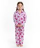 Pyjama Party Cotton Rayon Woven Full Sleeves Butterfly Printed Coordinating Shirt & Pajama Nightsuit - Pink
